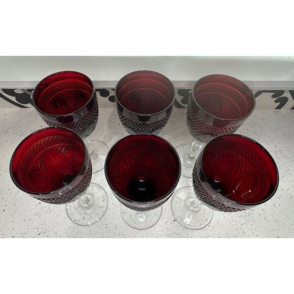Cristal D'Arques Durand Antique Ruby Red Wine/Water Glass
Goblets 8" ~Set of 6 - Picture 5 of 5